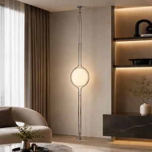 Nordic Modern Simple New Design Artistic Atmosphere LED Floor Lamp Stainless Steel Acrylic Adjustable Height Warm White Light