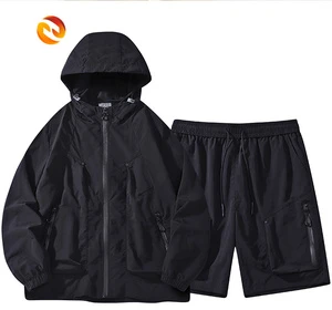with Hooded Sun protection Clothing Suit Couple Breathable Outdoor Skin Clothing Quick-drying UV Sun protection Clothing Suit