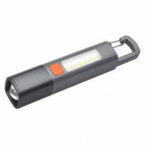 USB Charging Portable Outdoor EDC Torch Lighting ABS Flashlamp COB Side Lamp Telescopic Focus Hanging Flashlights For Camping