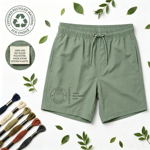 Sustainable Recycled Men Swimwear Custom Logo Eco Beach Board Shorts UPF50+ Quick Dry Swim Trunks Wholesale