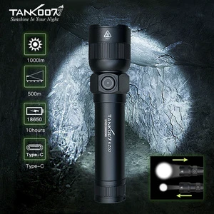 Tank007 KZ02 High Power Torch Light Rechargeable Linterna 1000lm Portable Long Range Aluminum Zoomable Outdoor Flashlight