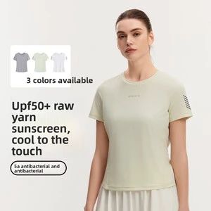 Quick-drying Casual Short-sleeve Nylon/spandex Sports Top for Running Fitness Yoga; Womens Cooling T-shirt UV Summer