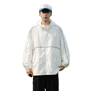 Unisex Plus Size Ultra-Light Polyester Solid Screen Printed UV Protection Jacket UPF 50 Zipper Outdoor Fishing Coat Breathable