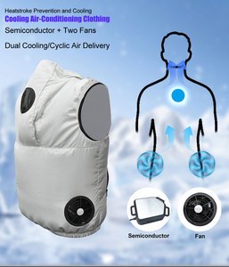 Dual Cooling Semiconductor & Fan 3D Air Circulation Summer Cooling Air Conditioning Work Vest For Outdoor Working Hiking Camping