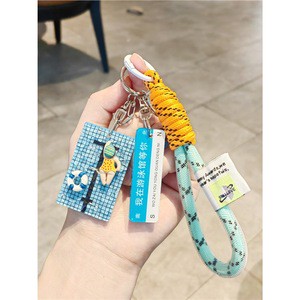 Xinxing Swimming Pool Light Zinc Alloy Keychain Souvenir Mini Wavy Pendant Swimming Three-dimensional Polyester