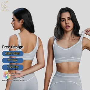 Custom High-Impact Sports Bra Buttery Soft Spandex Yoga Tank Top Deep U Back Barely Anti-Shock Side Support Gym Yoga Workout Bra