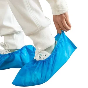 Disposable Elastic Non-Woven Safety Shoe Covers Disposable Shoe Cover with Elastic Thickened, Anti-Slip Wear-Resistant Dustproof