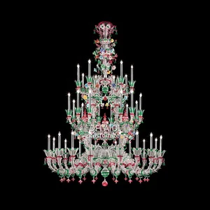 Large Chandelier Murano Glass Lamp Hand Blown Glass Flower Pendant Lights