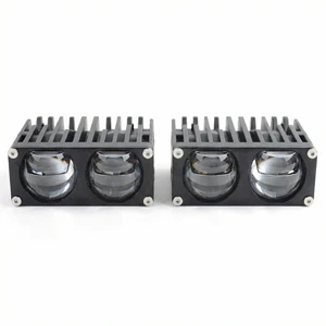 LED Projector Grille Light 2 Eyes Lens Car Grille Light 3000K 20W 80W LED Projector Lens Car Retrofit Grille Lights