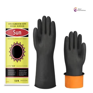 China Factory Price Latex Industrial Safety Work Rubber Hand Gloves Black