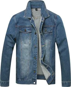 Best Style Men's Slim Winter Denim Jacket Coated Streetwear Custom Made Size Eco-Friendly Breathable Quick Dry Stand Front