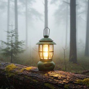 Vintage Camping Lantern Cream White Dimmable LED USB Rechargeable Portable Nightlight Decorative Table Lamp Camp Light Fixture