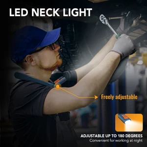 IP65 Waterproof LED Neck Light For Outdoor Work/Fishing/Camping - 500LM Adjustable, Rechargeable Neck Light