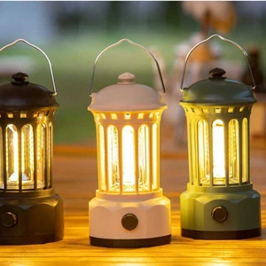 Portable COB LED Bulb Camping Lamp with Retro Horse Design Battery-Powered Mini Climbing Lamp That Adds Atmosphere Campsite Tent