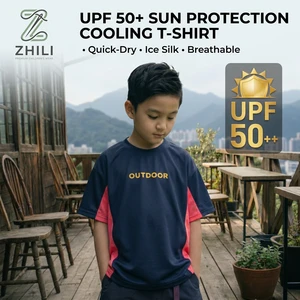 Cooling Sun-Protective Quick-Drying Polyester Mesh Mountain System Short Sleeve T-Shirt Letter for Boys Girls Summer Clothing