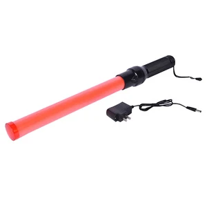 Rechargeable Traffic Baton Handheld LED Flashing Signal Light Warning Fire Emergency Evacuation Lighting Lamp