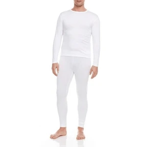 Warm Men Thermal Suit White Colour Soft Fabric Comfortable Winter Smooth Fit Lightweight Durable Daily Usage Long