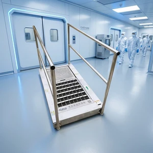 304SS Cleanroom Shoe Cleaner for Pharma Sterile Room Sticky Mat Alternative Automatic ESD Shoe Sole Cleaner Hygiene Station