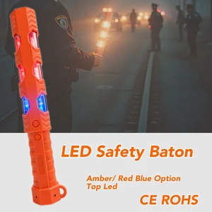 Visibility Rechargeable Traffic Baton For Public Safety Portable Magnetic Emergency LED Road Flare Red Blue Amber Warning Baton