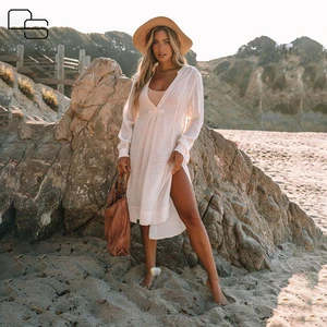 Beach Cover up Dress Women Chiffon Lace Bathing Suit Swimsuit Cover Ups Summer Beach Wear Tops Kaftan Tunic Bikini Cover Ups