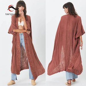 TW Kimono Beachwear Kaftan Cover up Dress Cloth Lace Women Bikini Beach Cover up