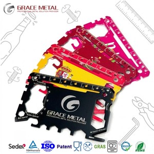 46 In 1 Stainless Steel Multitool Card Mini Portable Outdoor Survival Tool Durable Lightweight EDC Customize Logo Card Multitool