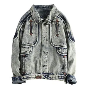 Men's Stylish Winter Formal Denim Jackets Casual Breathable Windproof High Quality Customized Logo Print Wholesale