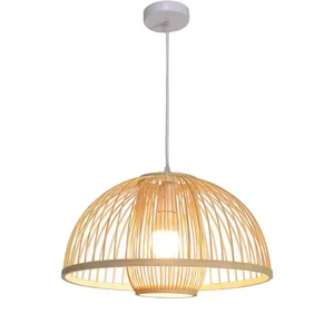 New Modern Chinese Bamboo Wicker Rattan LED Pendant Light Hanging Ceiling Lamp Home Decor Bamboo Lampshade