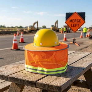 OEM Summer Construction Site Safety Helmet Breathable ABS UV Protection Sun Visor Reflective Anti-UV Hard Hat Enlarged Sun Hat
