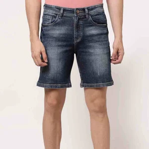 Men's Stonewashed Denim Shorts Straight Leg Mid Waist Cotton Casual Summer Shorts With Pockets Breathable Woven Fabric