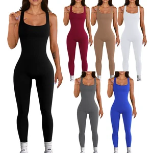 Manufacturer's New Women's Knitted Yoga Sports Jumpsuit Custom Logo Slim Fit Ribbed Short Casual Style for Summer Fitness