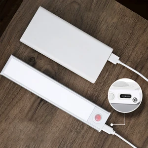 Smart Modern Ultra-Thin PIR Sensor Light USB Charging Magnetic Mounted Cabinet Lights Dimmable CCT LED Stained Glass up Corridor