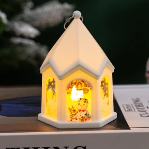 LED Christmas Wind Light 3D Triangle Lantern Yellow Dimmable Eco-friendly IP33 Rated ABS Plastic Battery Control Indoor Lighting