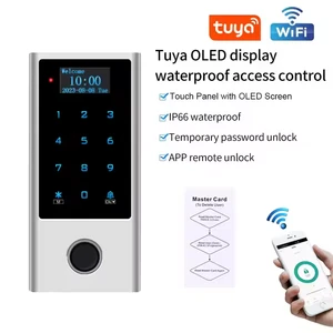 Metal Case 10500 User Capacity RFID Biometric Fingerprint Reader, Tuya WiFi OLED Display Access Control System With Screen
