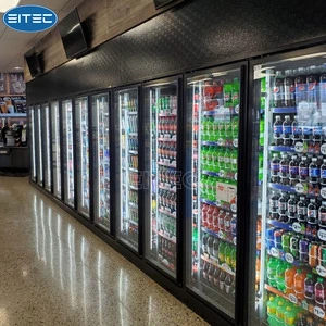 Supermarket Beverage Walk In Display Cooler Glass Door Display Cold Room