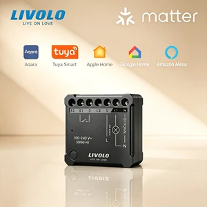 LIVOLO 1-Gang Flush Mount CE Certified HomeKit Tuya Dimmer Module 0-100% Stepless Flicker-Free Relay for Mechanical Switch LED