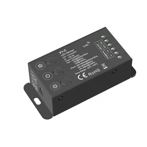 V1-C 20A Step-less Dimming 500Hz 2KHz 8KHz 16KHz 0 to 100% 1 Channel RF Single Zone or Multiple Zone Dimming 3 Button.LED Dimmer