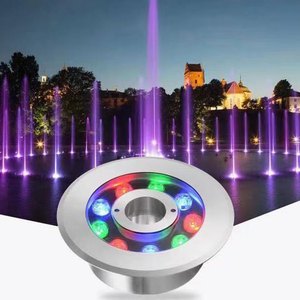 Outdoor Ip68 RGB Stainless Steel Waterproof Underwater Led Fountain Light Middle Hole Light