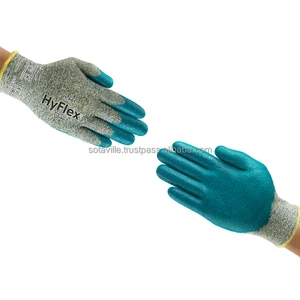 Ansell 11-501 Comfortable Safety Work Gloves Anti-Cut Heat-Resistant Anti-Abrasion Nitrile Coated Blue Grey