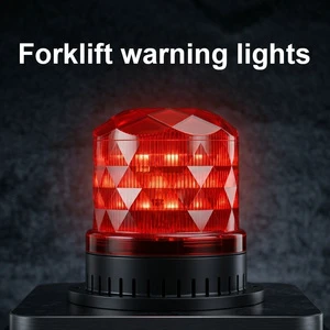 Industrial LED Forklift Warning Light DC 12-100V 105 DB Alarm Strobe Flashing Beacon IP65 Protection 16 Tones ABS Material