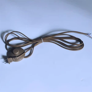 Customized CE VDE ROHS Approved EU 2 Pin Plug Cable With Foot Switch and E27 Lampholder