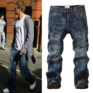 Men's Casual Straight Pants New American Retro High Street Jeans Stonewashed and Dark Wash All-Match Fashion Trousers