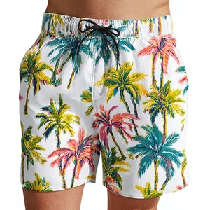 Latest Swimming Trunks Men's Beach Shorts 100% Polyester Sublimation Swim Beach Wear Shorts Men Drawstring Beach Swim Shorts Men