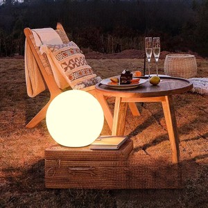 IP68 Waterproof Outdoor Ball Floating Pool Light Solar Powered PE Swimming Pool Decoration for Garden Party Hiking PE Plastic