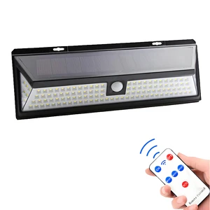 IP65 Remote Control Security Light 118 LED 180 COB 3 Light Modes 4400mAh Outdoor Solar Light Solar Wall Lamp with Motion Sensor
