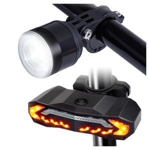 Long Standby LED Bicycle Lights Set With Remote Waterproof USB Rechargeable Turn Signal Bike Front Tail Light Alarm