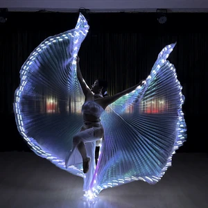 Unisex Adult Isis Wing Cape with LED Luminous Lights for Stage Belly Dance Performance Prop Accessory