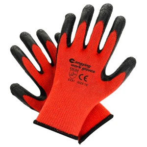 CHUANGYING En388 Coated Latex Safety Gloves Red Anti-static Tear-Resistant 26cm Wonder Grip Silicone-free Powder-free for