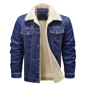 New Style Men's Denim Jacket Slim Fit Long Sleeve Winter Windproof Breathable Cotton Blue Pocket Casual Outdoor Fashion
