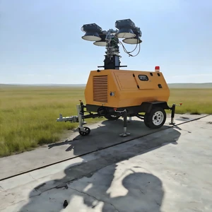 Trailer-Mounted Light Tower: 7.2KW Diesel, 9m Hydraulic Mast, 4x1000W LED